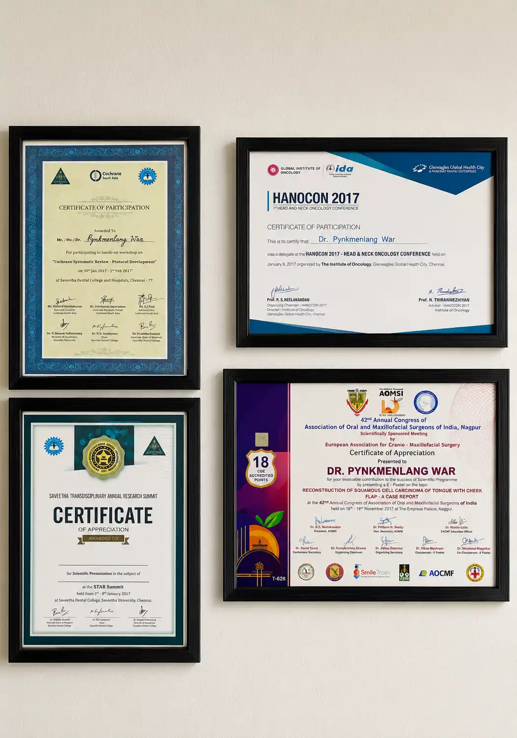 Professional Membership Plaque in the Certifications gallery at OroCraft Dental Clinic