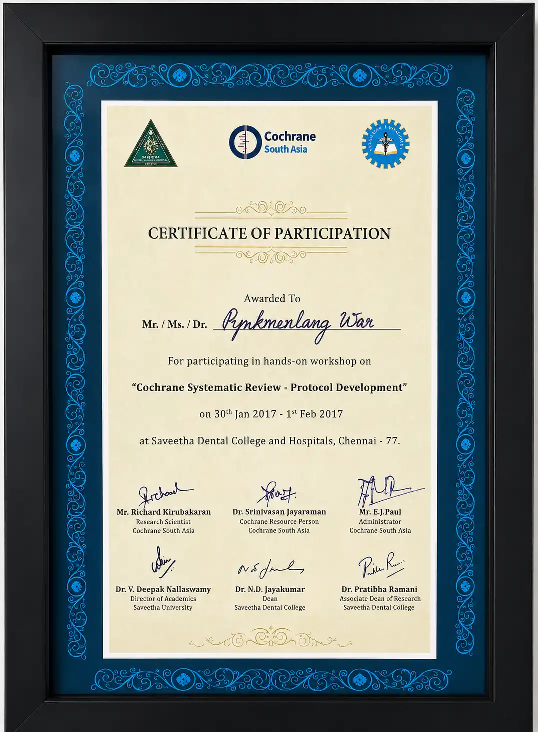 Infection Control Accreditation in the Certifications gallery at OroCraft Dental Clinic